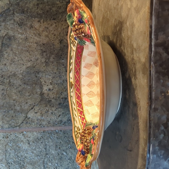 Fitz and Floyd Holiday Pine Cones, fruits and Berries Serving Bowl - Picture 5 of 5